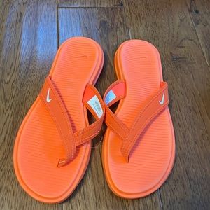 Orange Nike Flip Flops